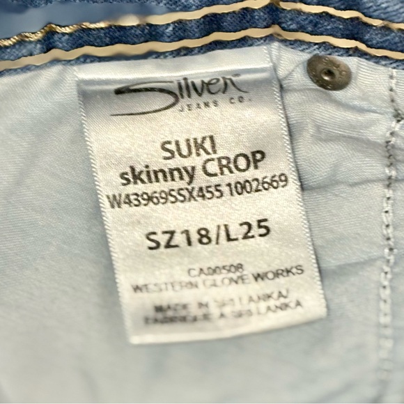 Silver Jeans Co Suki Skinny Cropped Acid Wash Jeans Plus Size 18/ L25 EUC #166 - Picture 14 of 15